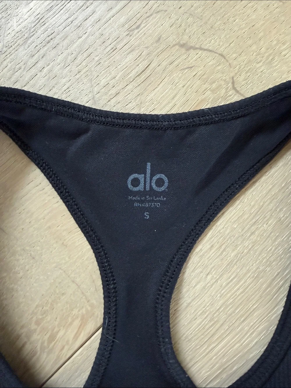Alo Black Ribbed Racerback Sports Bra Small - Picture 2 of 3